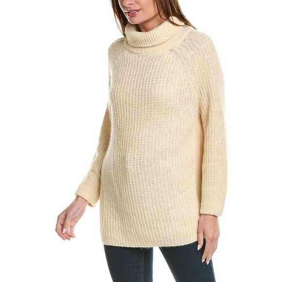 Lafayette 148 New York WomensBlouson Silk & Mohair-Blend Sweater White